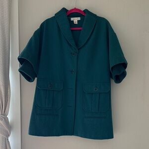 Sundance size M teal colored 53% wool coat